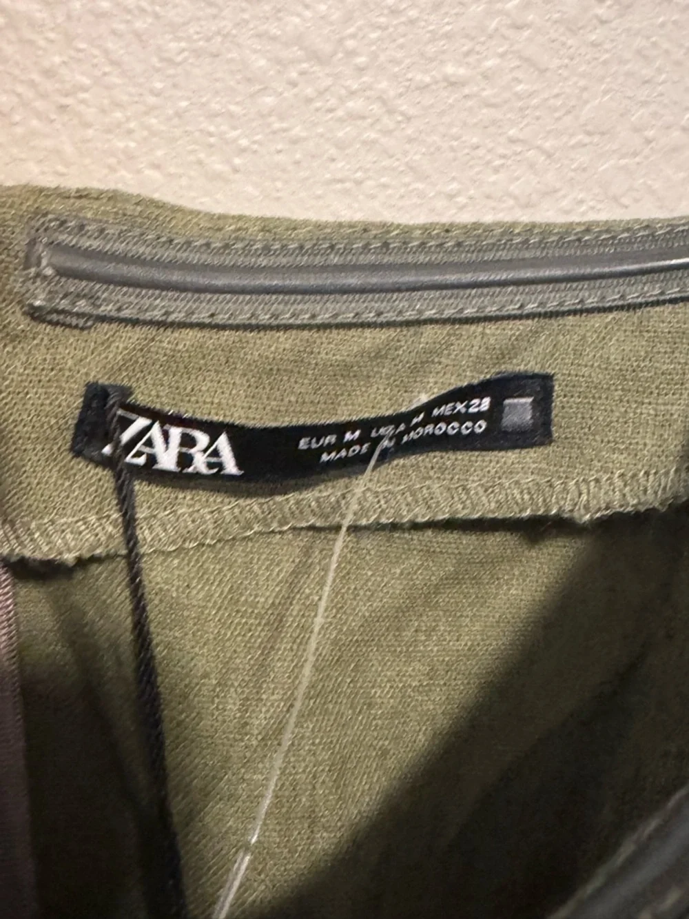 Zara Olive Green Strapless Belted Jumpsuit NWT Size Medium